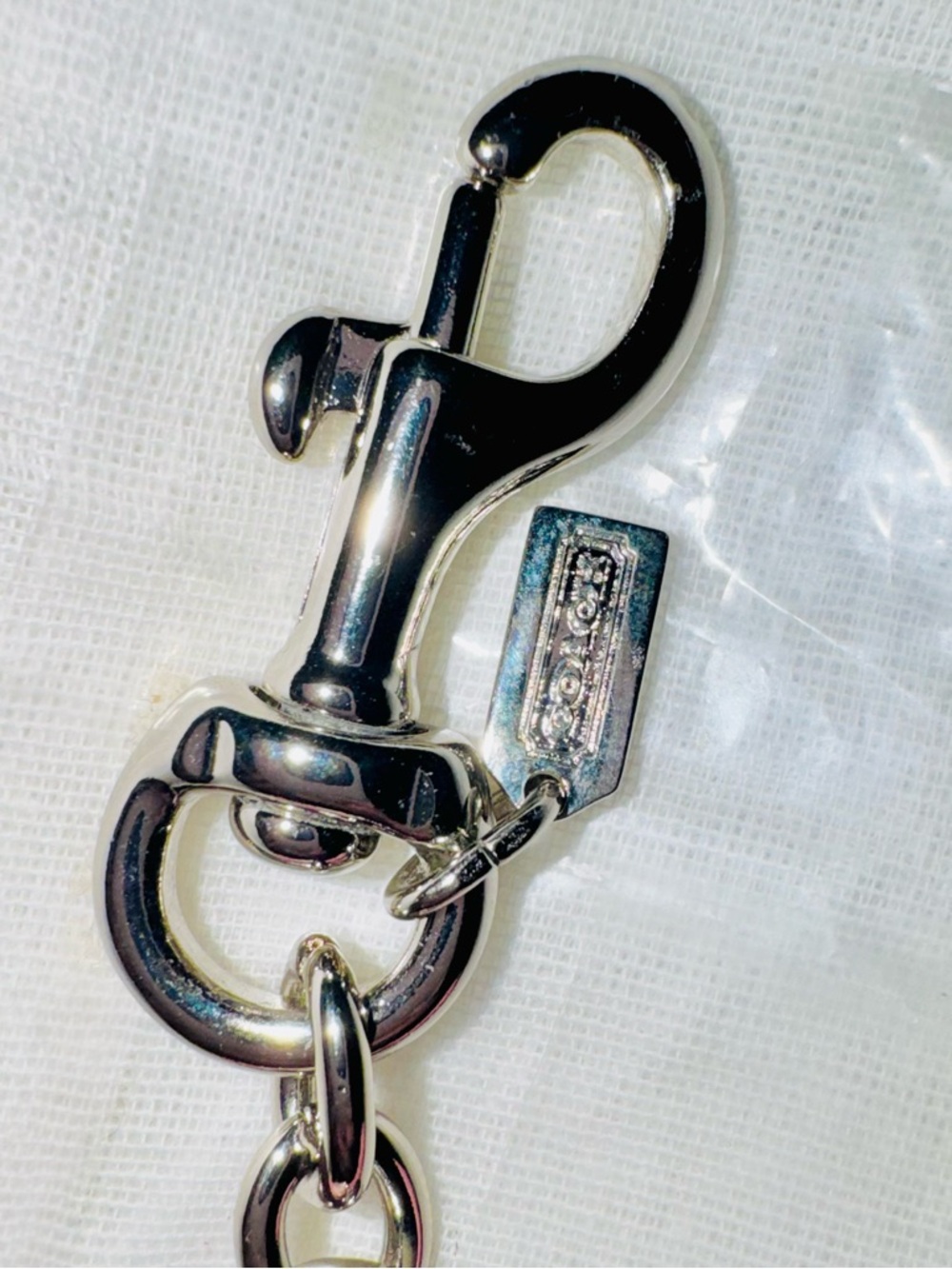 Coach Poppy Pig Bag Charm Keychain with Silver Hardware Pink Sequin - New in Bag - Picture 14 of 15